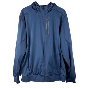 Mondetta Axiom Protection Hooded Active Men's Full Zip Jacket Size XL Blue